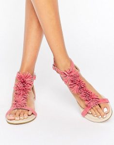 Pink Fringe Sandals