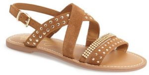 Arturo Chiang Studded Suede Sandal