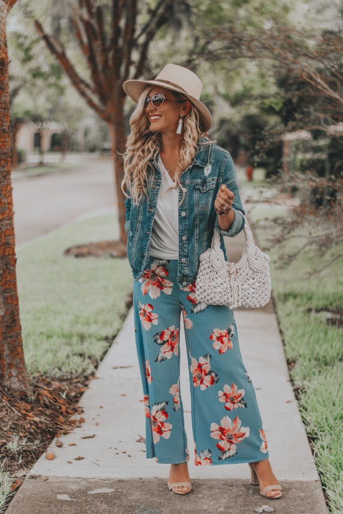 Floral Print Palazzo Pants | The Perfect Travel Outfit for Your Next Tropical Getaway | Summer Vacay Style | BreeAtLast.com