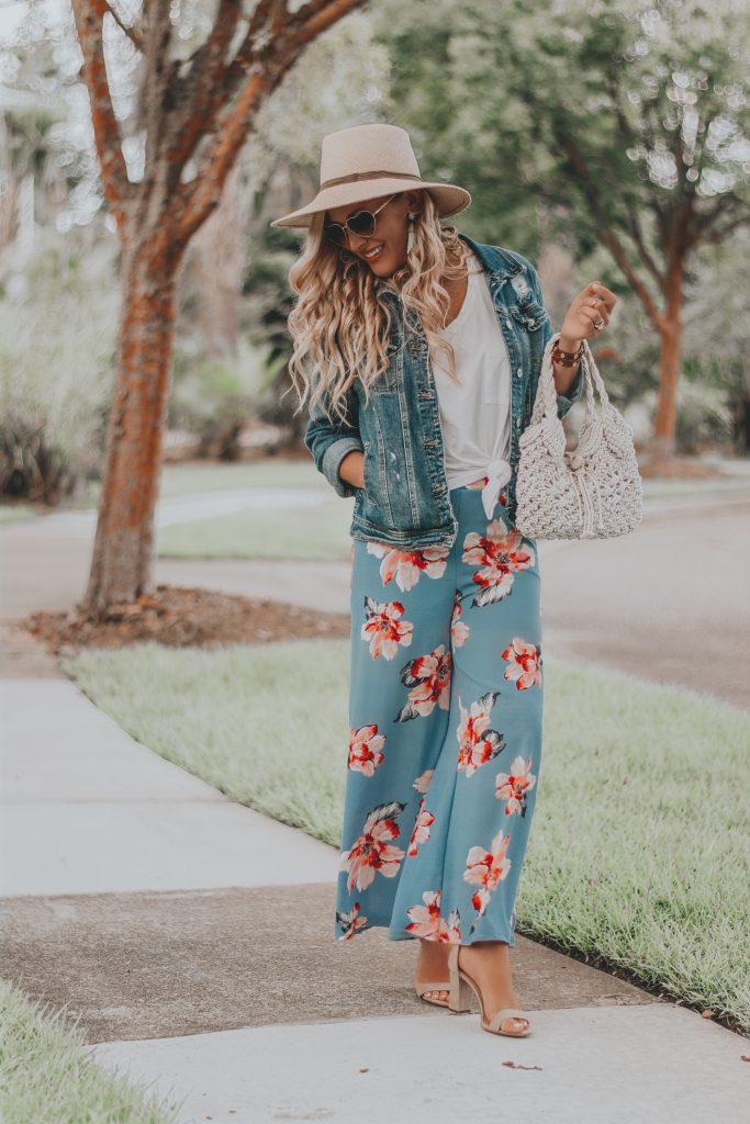 Floral Print Palazzo Pants | The Perfect Travel Outfit for Your Next Tropical Getaway | Summer Vacay Style | BreeAtLast.com