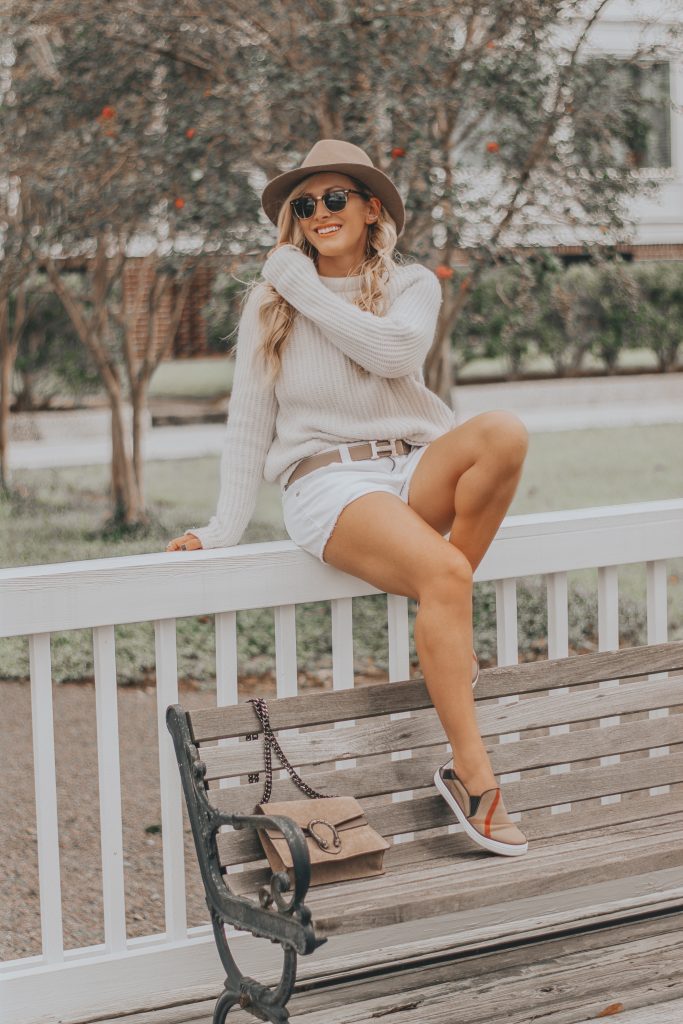 Shorts and Sweaters Season | My Favorite Transitional Look with Janessa Leone and Burberry Gauden Slip-ons| BreeAtLast.com