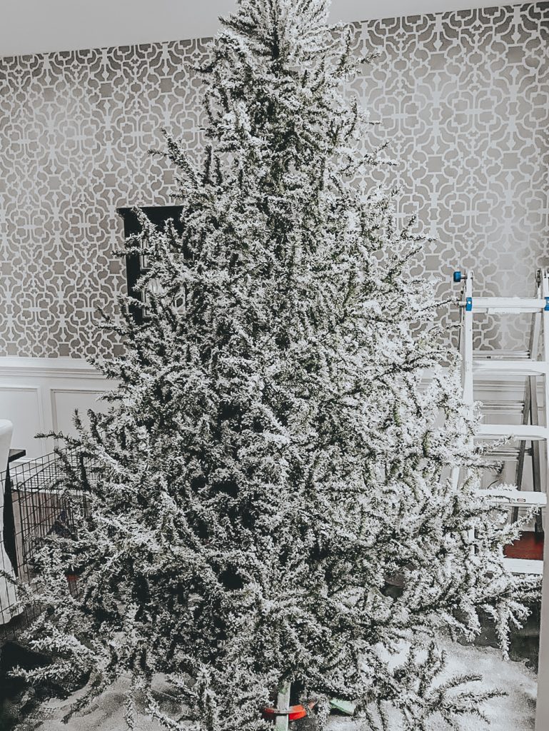 How Much for a White Christmas Tree?!  Flock That! | How to DIY Flock Your Tree Like a Pro | BreeAtLast.com